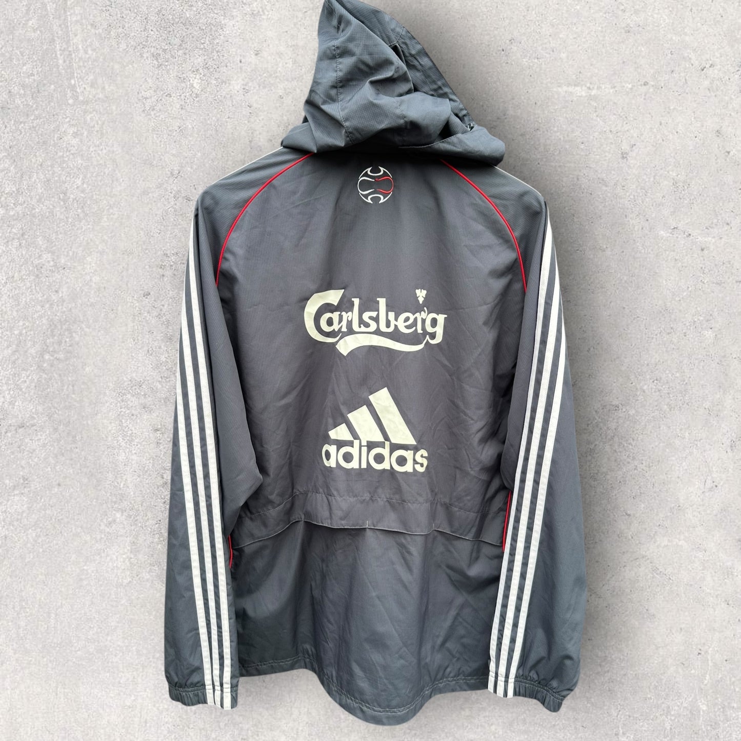 Liverpool FC Adidas 2006 Vintage Carlsberg Windbreaker Hooded Football Jacket