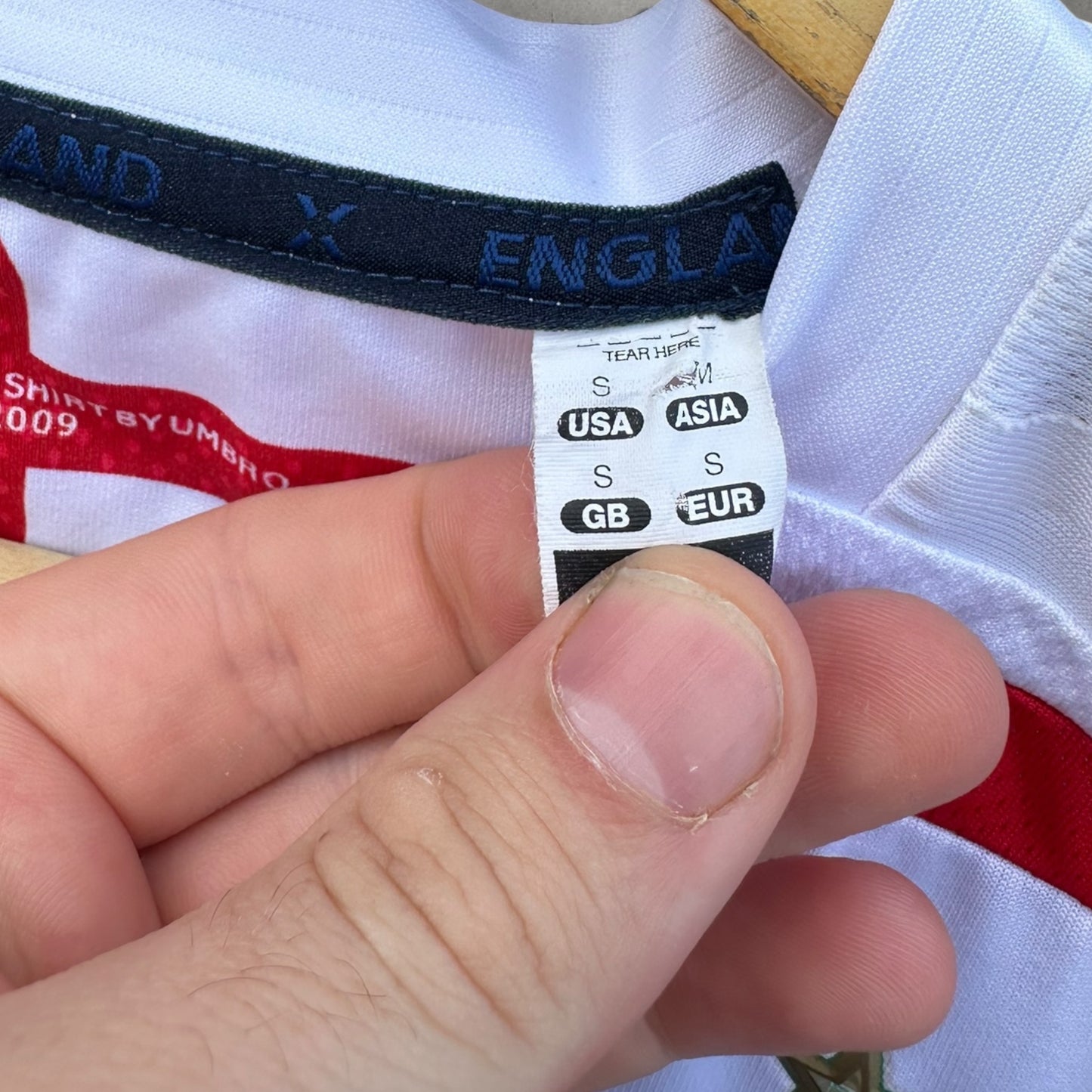 ENGLAND FOOTBALL 2008 HOME UMBRO JERSEY