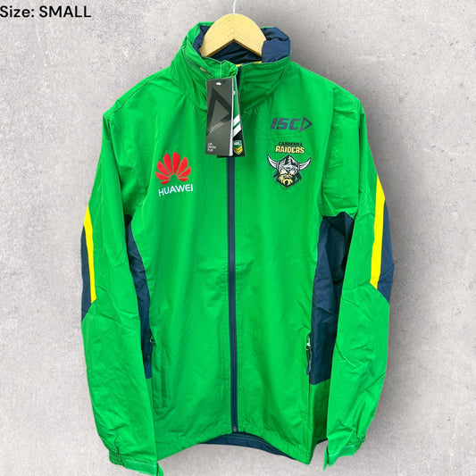 CANBERRA RAIDERS ISC GREEN WINDBREAKER JACKET BRAND NEW WITH TAGS