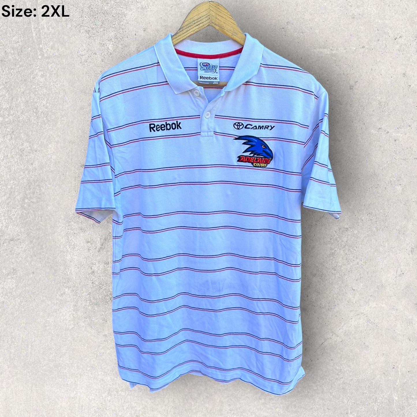 ADELAIDE CROWS REEBOK WHITE POLO SHIRT