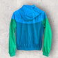 NIKE WOMENS BLUE & GREEN WINDRUNNER HOODED JACKET