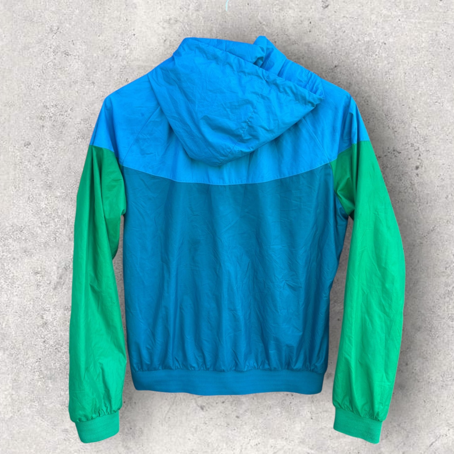 NIKE WOMENS BLUE & GREEN WINDRUNNER HOODED JACKET