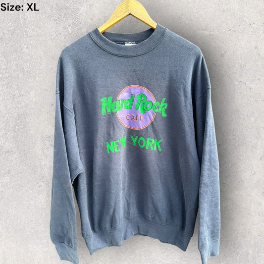 HARD ROCK CAFE NEW YORK VINTAGE CREW NECK SWEATER