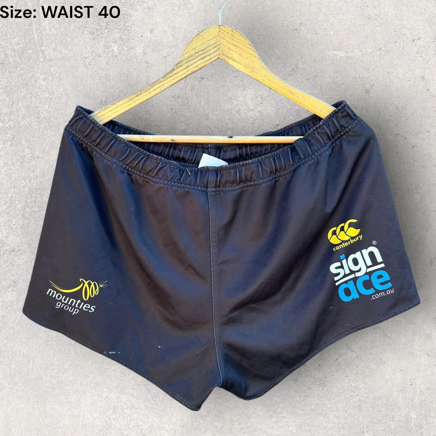 Mounties Rugby League Canterbury Black Match Worn Shorts