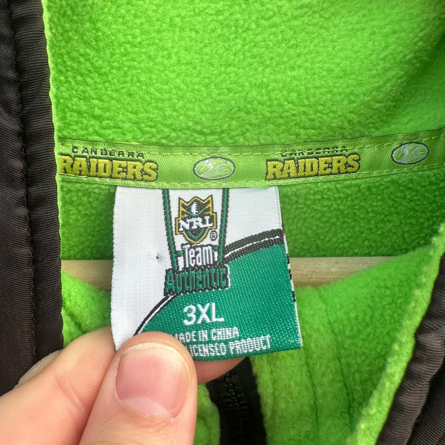 Canberra Raiders ISC Black Full Zip NRL Fleece Hooded Jacket