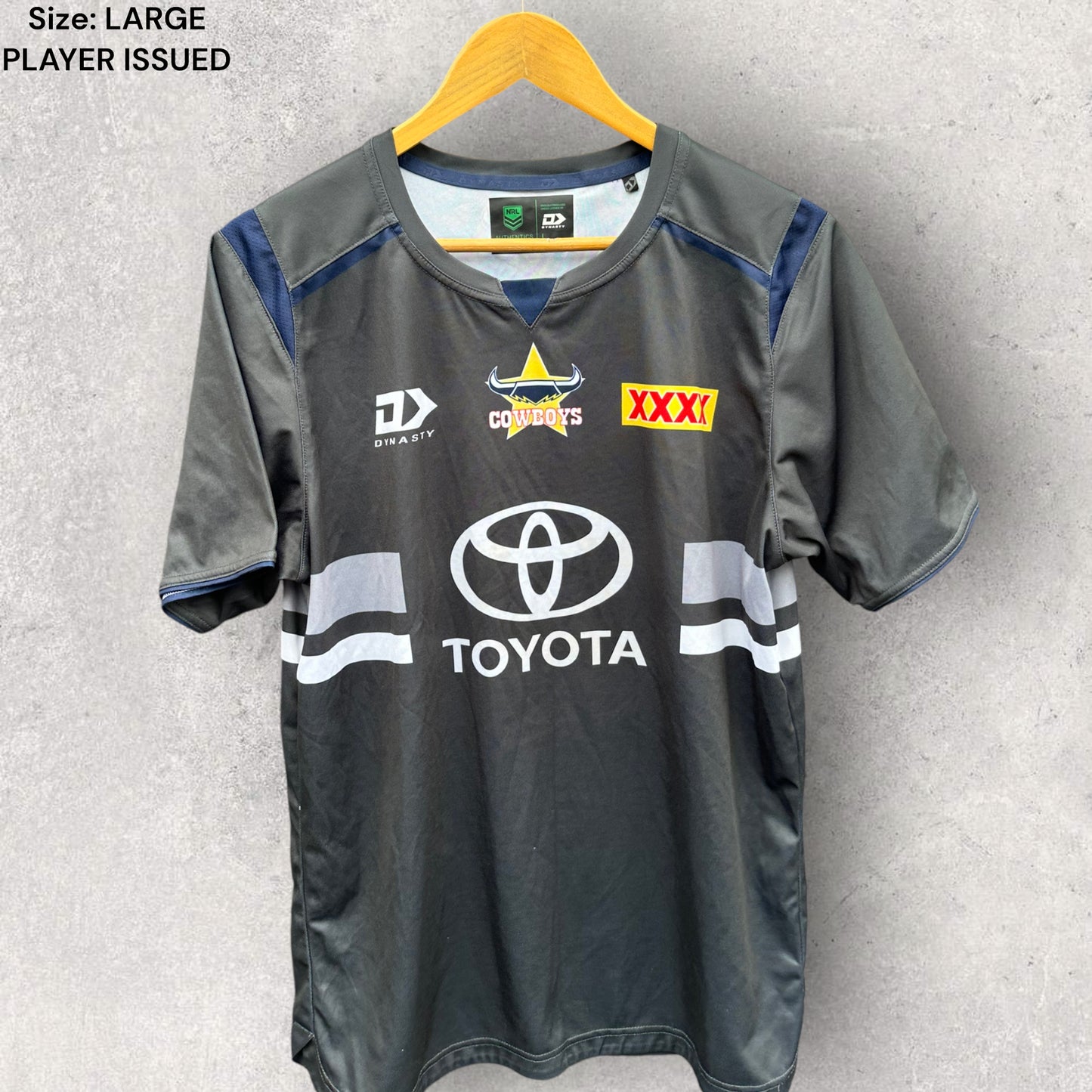 NORTH QUEENSLAND COWBOYS TRAINING SHIRT ISSUED TO KANE BRADLEY