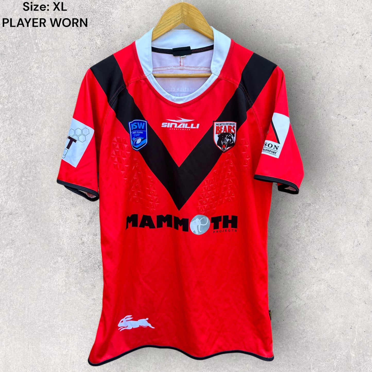 NORTH SYDNEY BEARS JERSEY FLEGG MATCH WORN #16 JERSEY