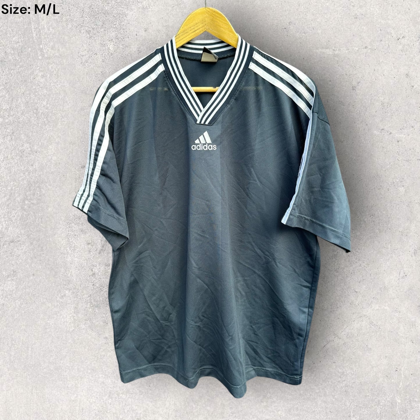 ADIDAS VINTAGE BLACK SHORT SLEEVE SHIRT