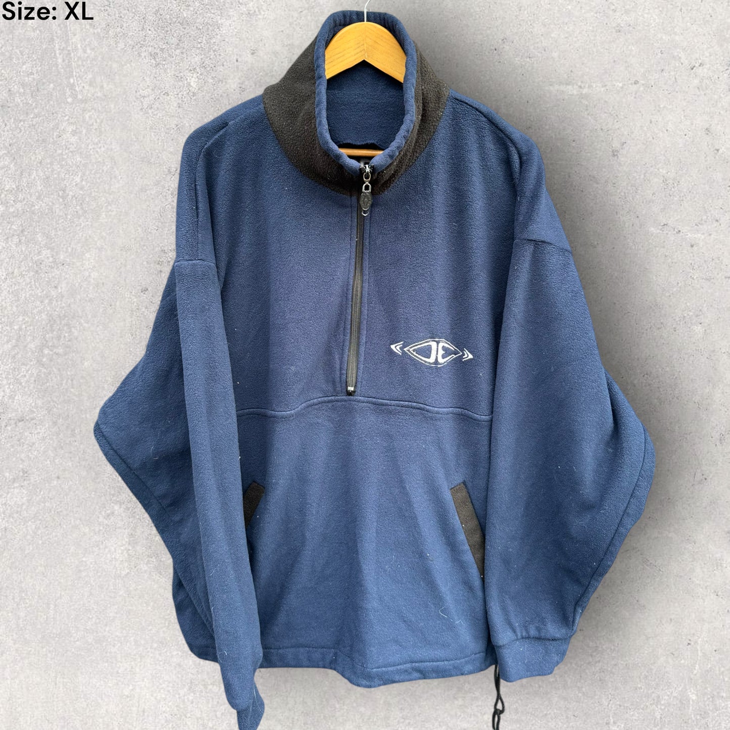 OCEAN EARTH VINTAGE BLUE HALF ZIP JACKET