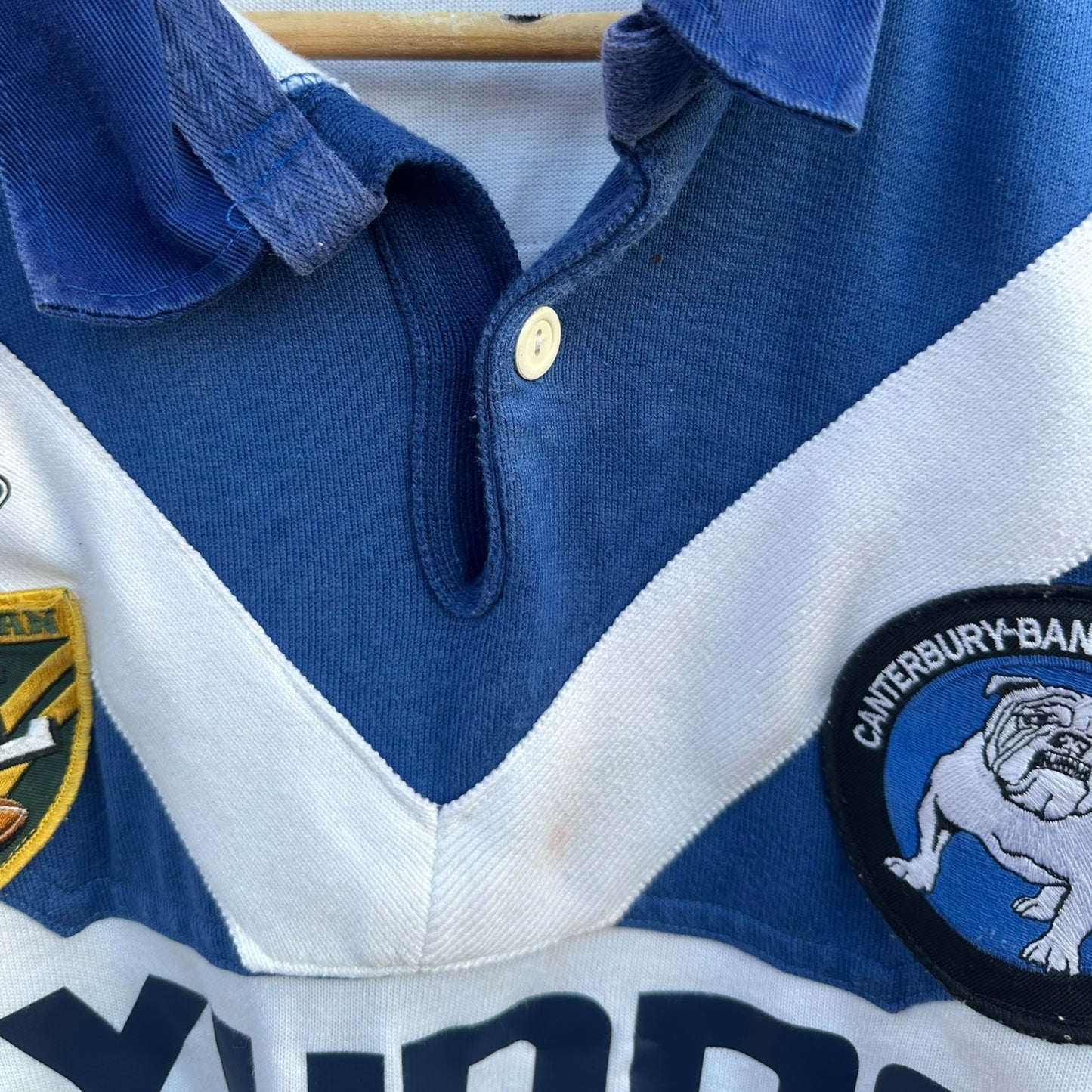 Canterbury Bulldogs 1995 ARL Hyundai Home Jersey Vintage Signed By Terry Lamb