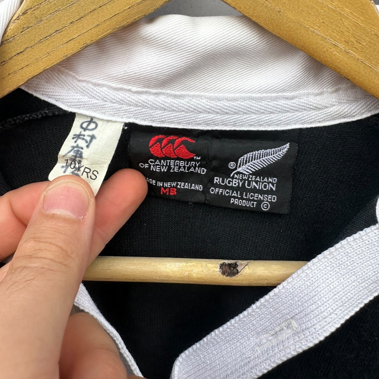 NEW ZEALAND ALL BLACKS CANTERBURY KIDS LONG SLEEVE COTTON VINTAGE JERSEY