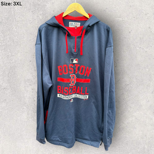 BOSTON REDSOX HALFZIP HOODED JUMPER
