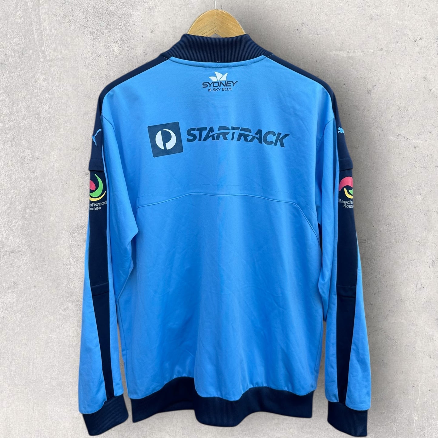 SYDNEY FC PUMA FULL ZIP SKY BLUE FOOTBALL TRACK JACKET