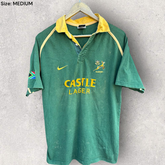 SOUTH AFRICA SPRINGBOKS NIKE VINTAGE CASTLE LAGER UNION JERSEY