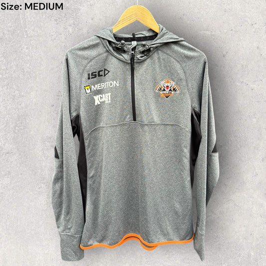 Wests Tigers Grey Long Sleeve Hooded Training Rugby League Shirt