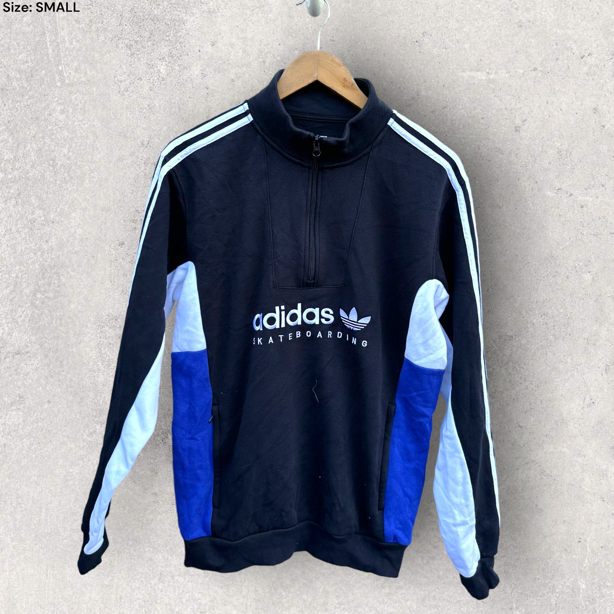 ADIDAS SKATEBOARDING HALF ZIP JUMPER THRILLOFTHETHRIFT