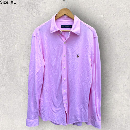 RALPH LAUREN POLO PINK LONG SLEEVE DRESS SHIRT