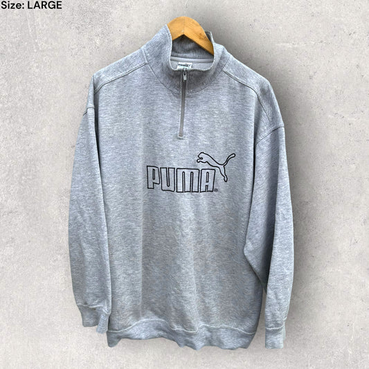 PUMA VINTAGE HALF ZIP PULLOVER JUMPER