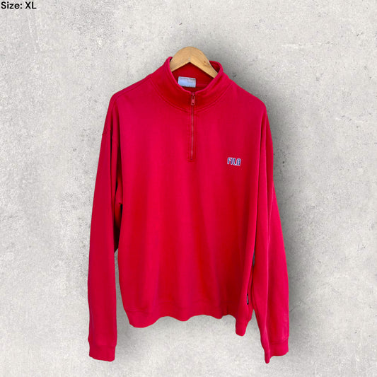 FILA RED HALF ZIP JUMPER