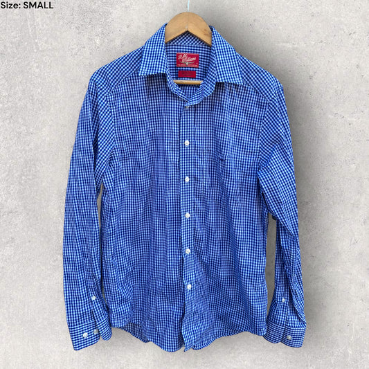 RM WILLIAMS LONG SLEEVE CHECKERED DRESS SHIRT