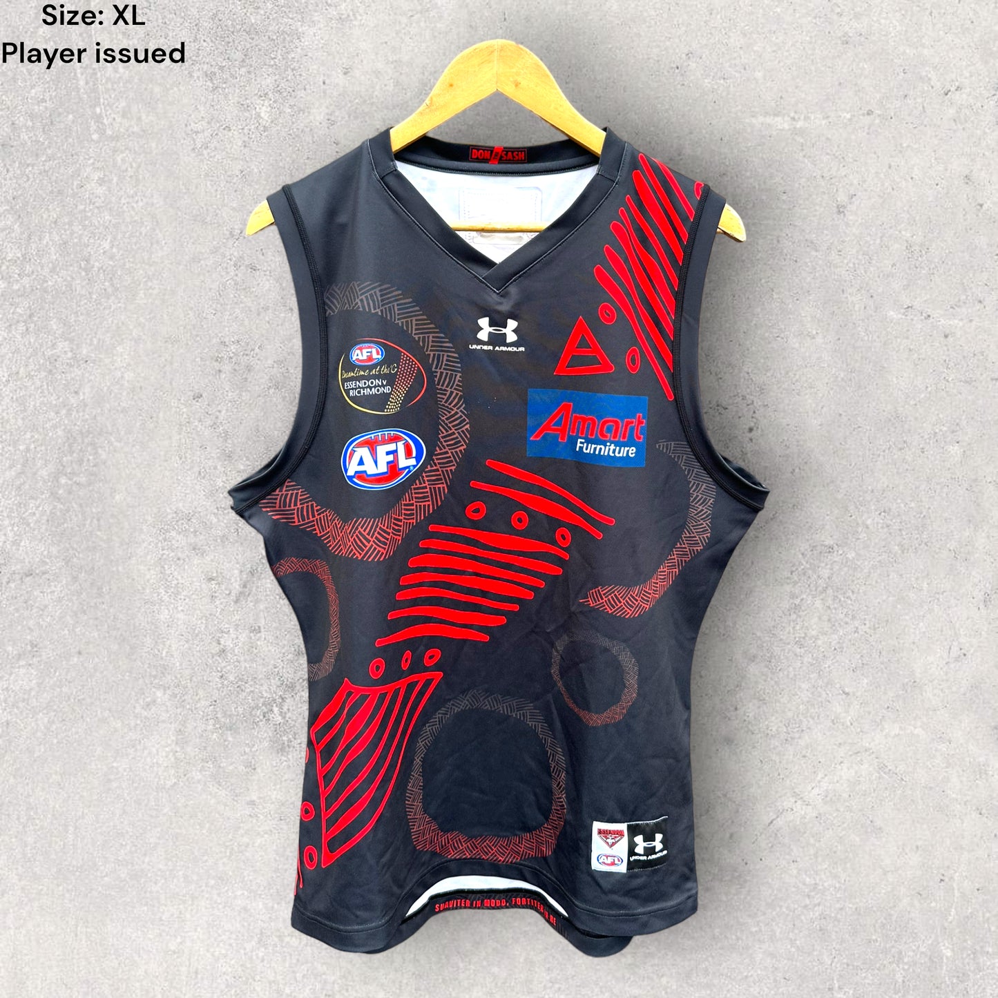 ESSENDON BOMBERS DREAMTIME AT THE G PLAYER ISSUED JERSEY