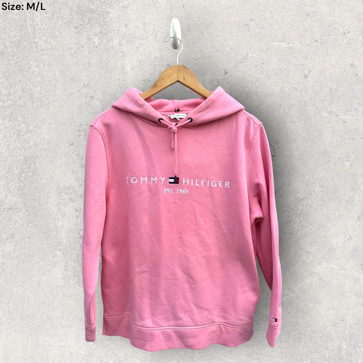 TOMMY HILFIGER PINK HOODED JUMPER