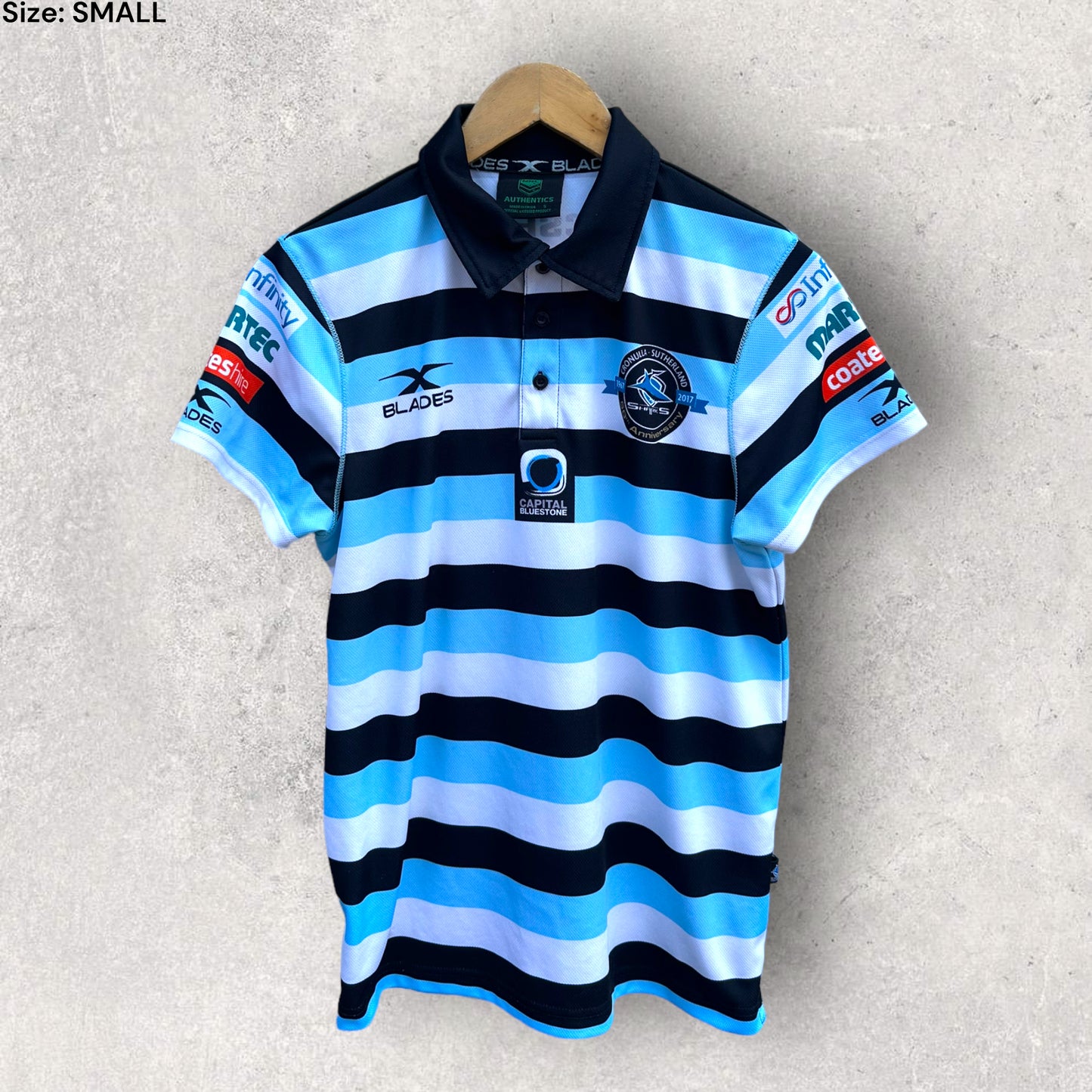 CRONULLA SHARKS 2017 50TH ANNIVERSARY POLO SHIRT