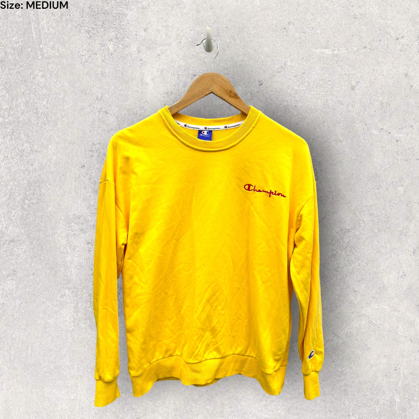 CHAMPION YELLOW CREW NECK JUMPER