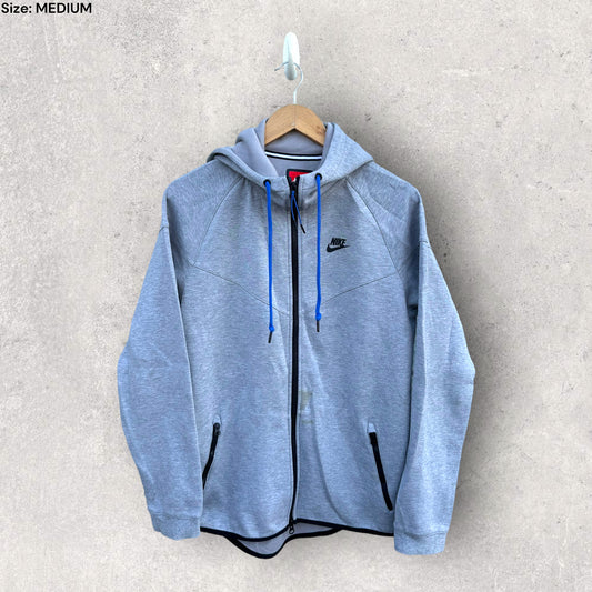 NIKE GREY TECH FLEECE HOODED JUMPER