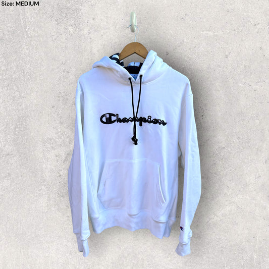 CHAMPION REVERSE WEAVE WHITE HOODIE