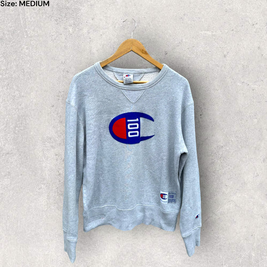 CHAMPION GREY CREW NECK JUMPER