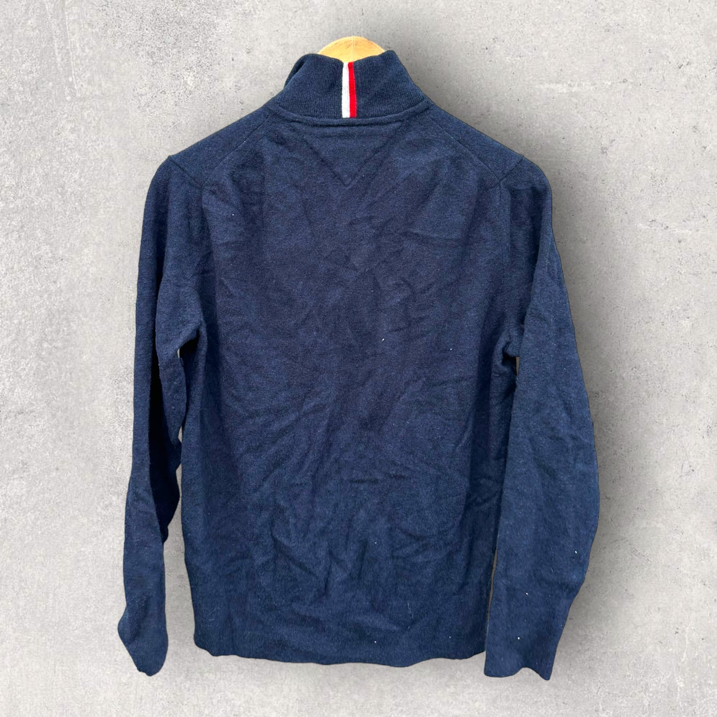 TOMMY HILFIGER NAVY BLUE HALF ZIP PULLOVER JUMPER