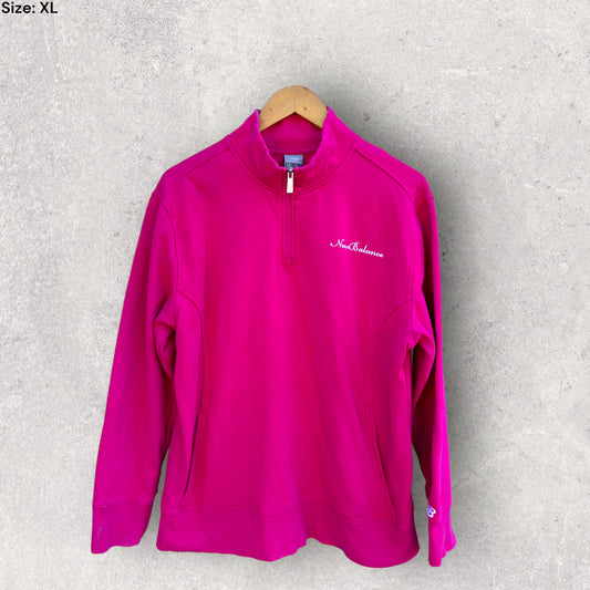 NEW BALANCE LADIES PINK 1/4 ZIP FLEECE