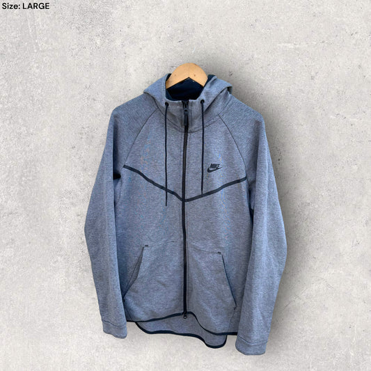 NIKE GREY TECH FLEECE HOODED JUMPER