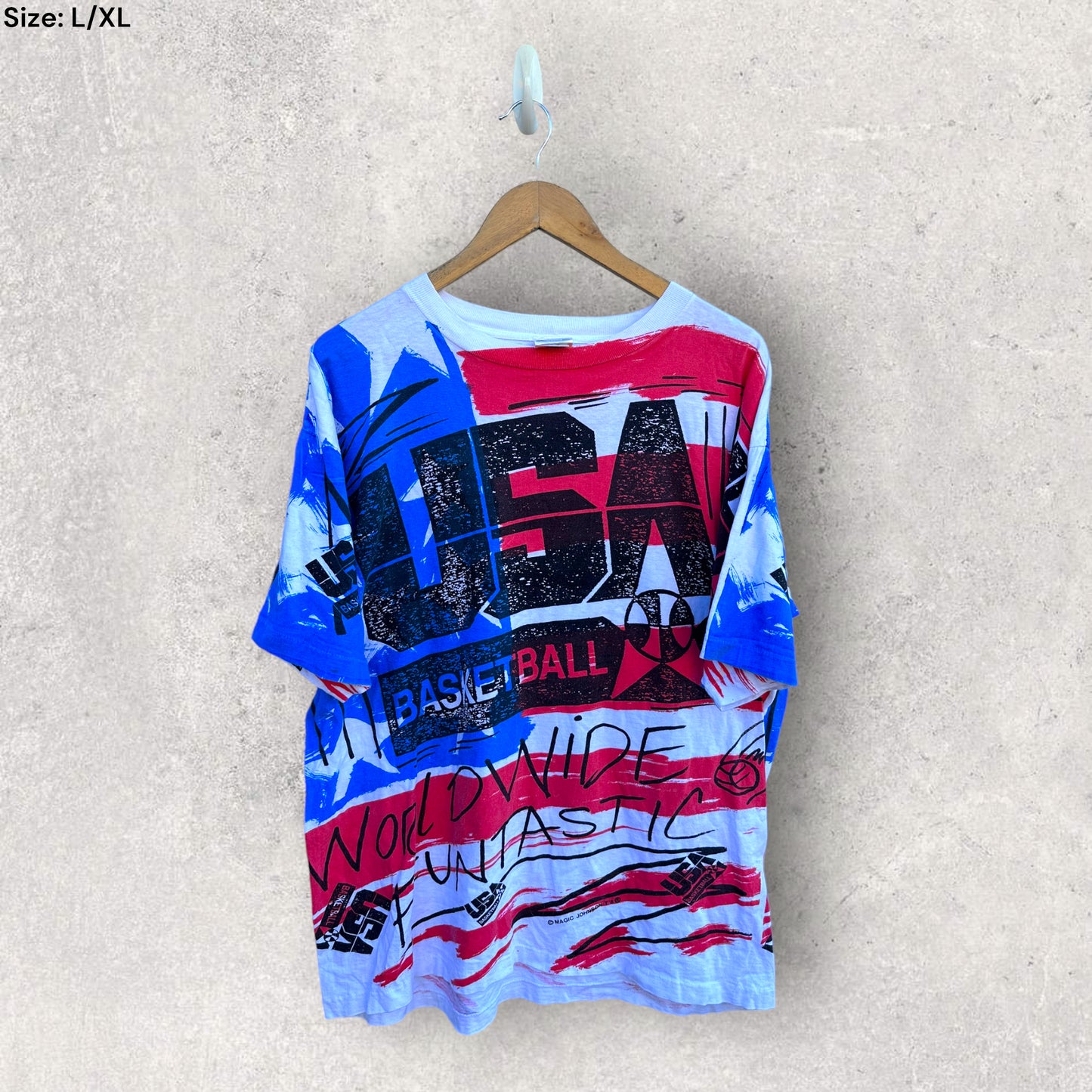 MAGIC JOHNSON USA BASKETBALL VINTAGE T-SHIRT