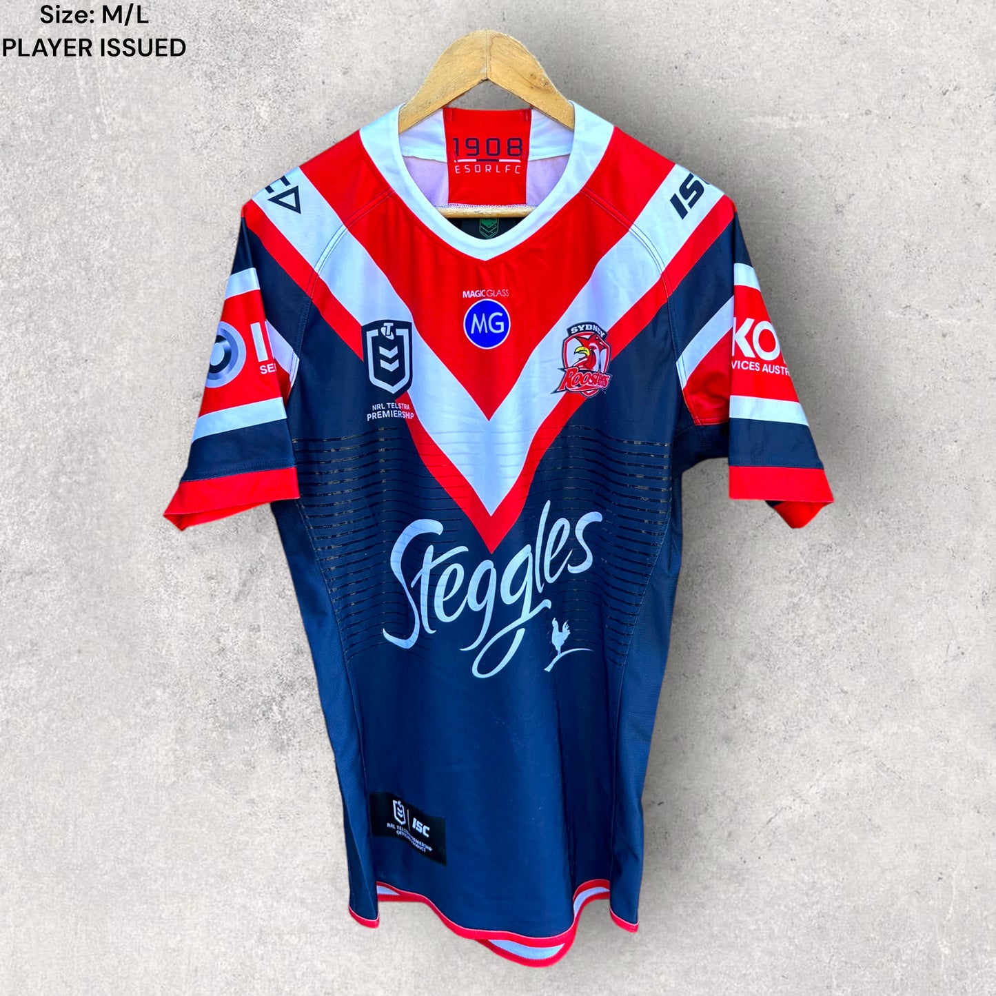 SYDNEY ROOSTERS 2021 PLAYER ISSUED HOME JERSEY #19