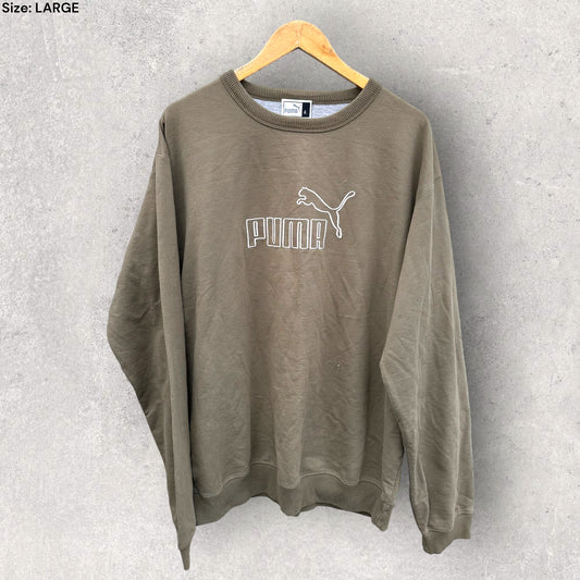 PUMA OLIVER GREEN VINTAGE PULLOVER JUMPER