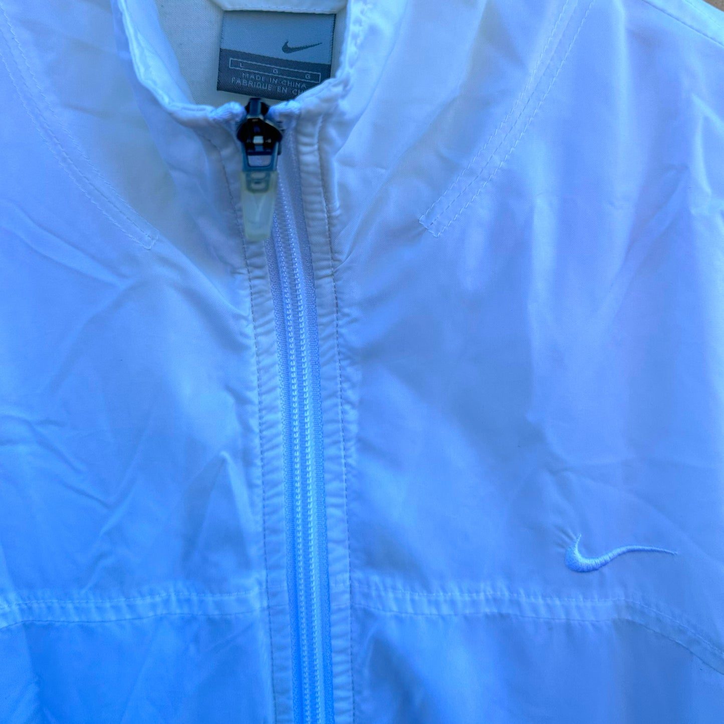 NIKE WHITE VINTAGE WINDBREAKER JACKET