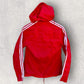 ADIDAS VINTAGE 80S RED WINDBREAKER HOODED JACKET