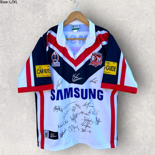 SYDNEY ROOSTERS 2005 AWAY JERSEY SIGNED BY TEAM