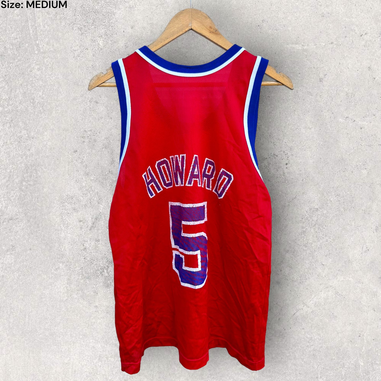 JUWAN HOWARD WASHINGTON BULLETS CHAMPION JERSEY