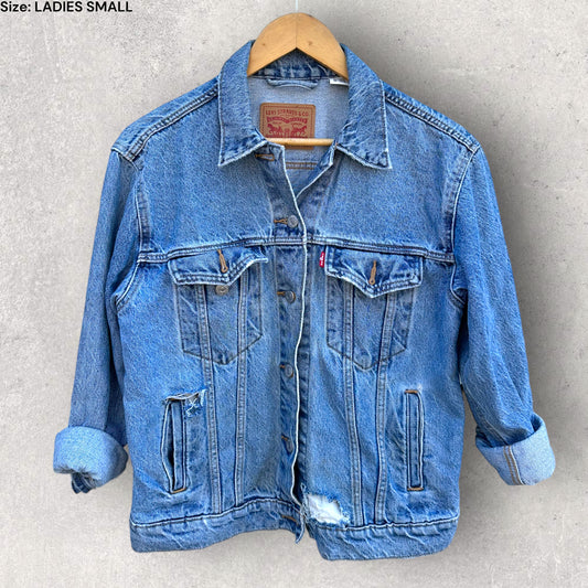 LEVI STRAUSS LADIES DISTRESSED DENIM JACKET