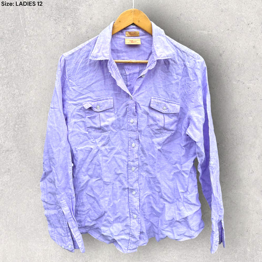 RM WILLIAMS PURPLE LONG SLEEVE DRESS SHIRT