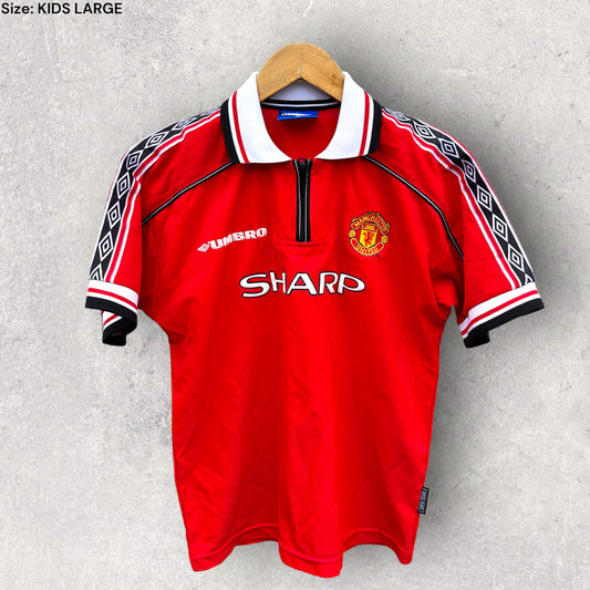 MANCHESTER UNITED 1998-1999 HOME KIDS JERSEY