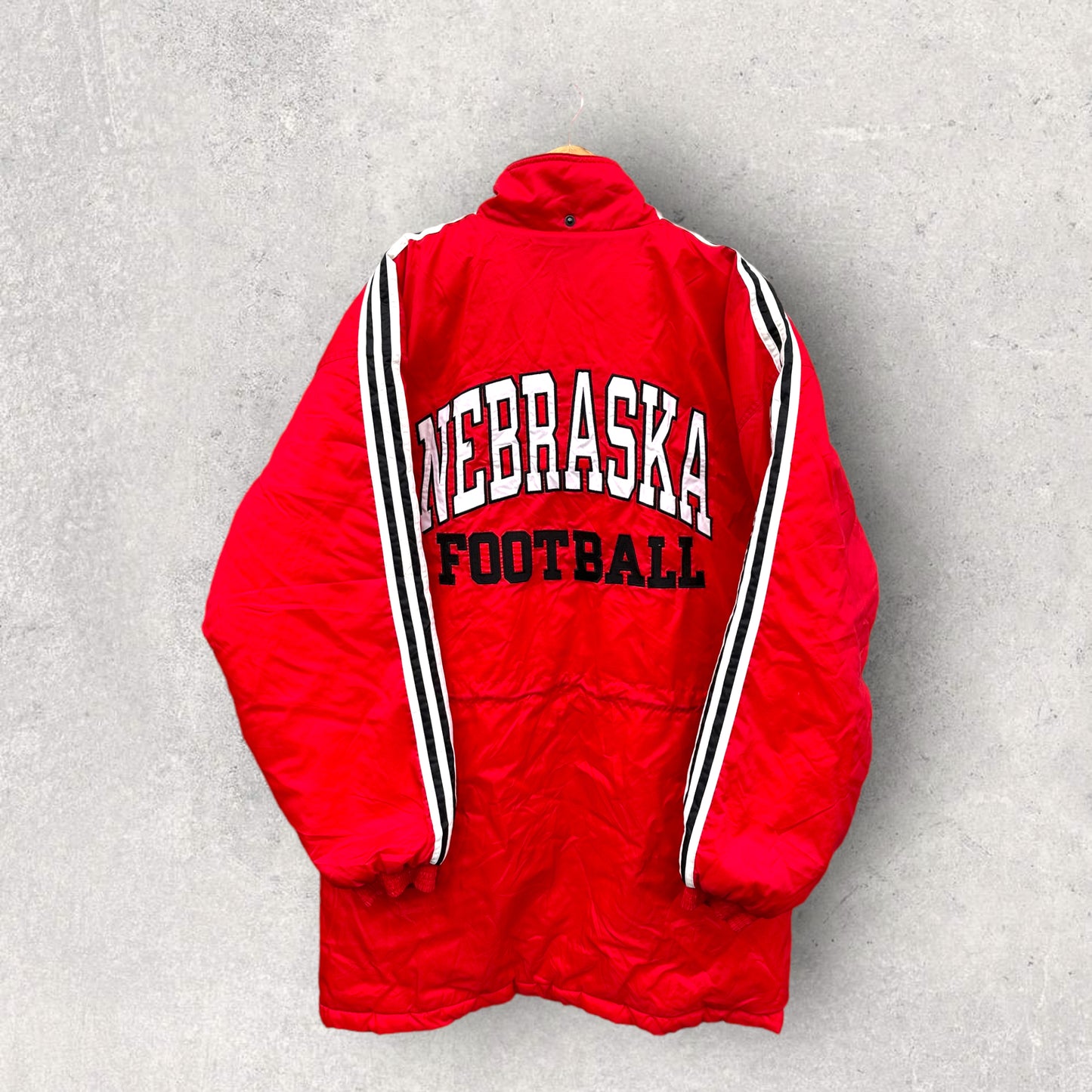 NEBRASKA FOOTBALL 90s ADIDAS BENCH COAT