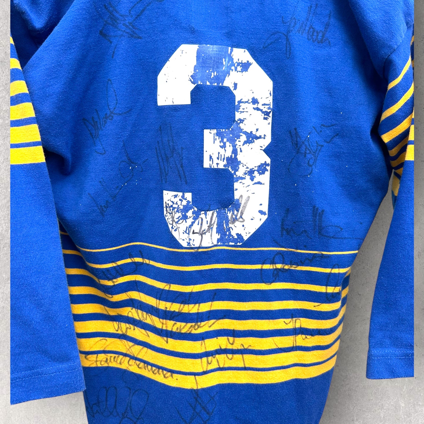 PARRAMATTA EELS VINTAGE COTTON LONG SLEEVE SIGNED KIDS JERSEY