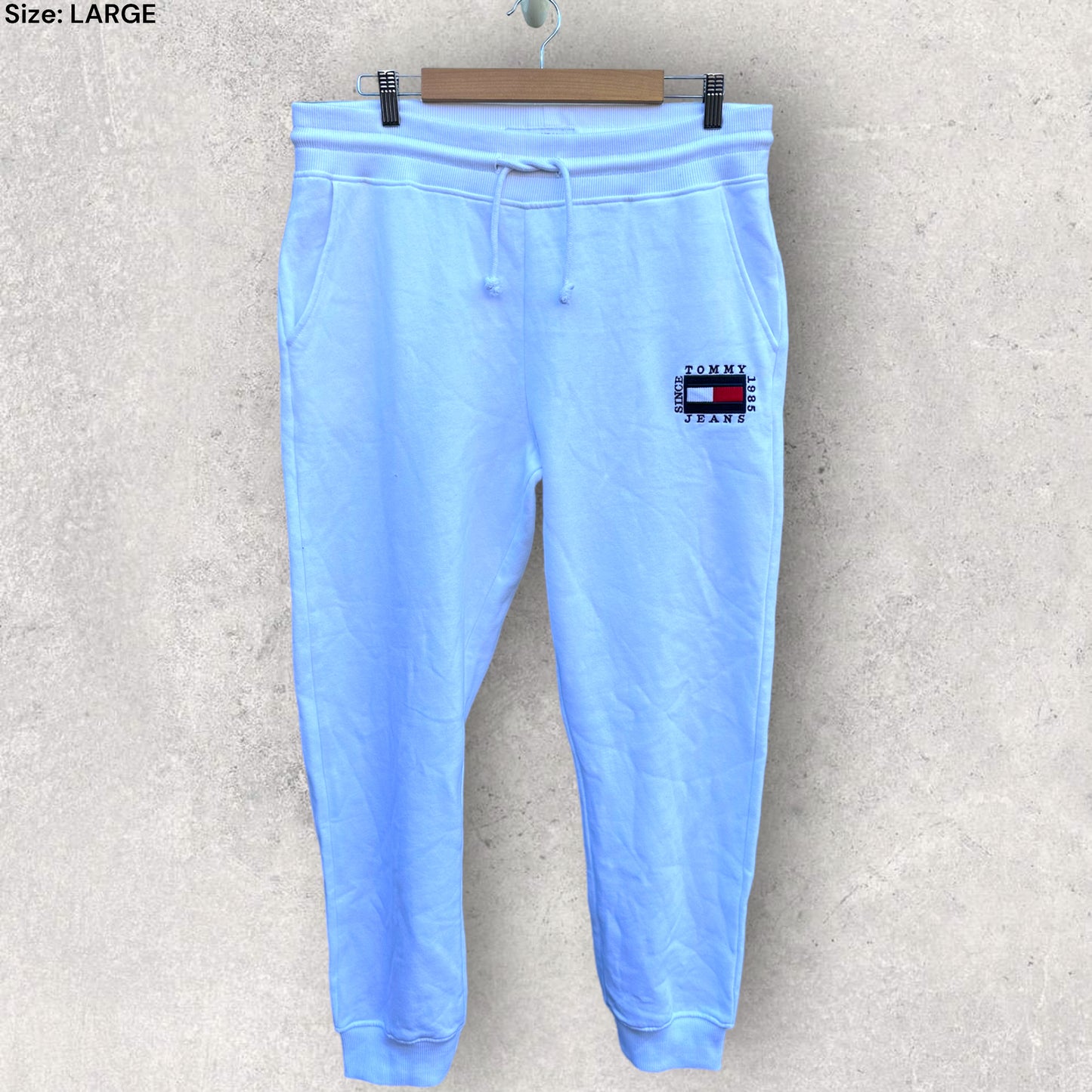 TOMMY HILFIGER WHITE COTTON TRACK PANTS