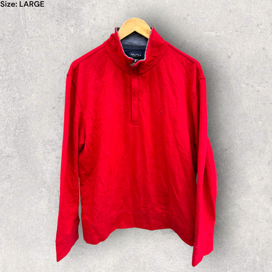 NAUTICA RED HALF ZIP JUMPER