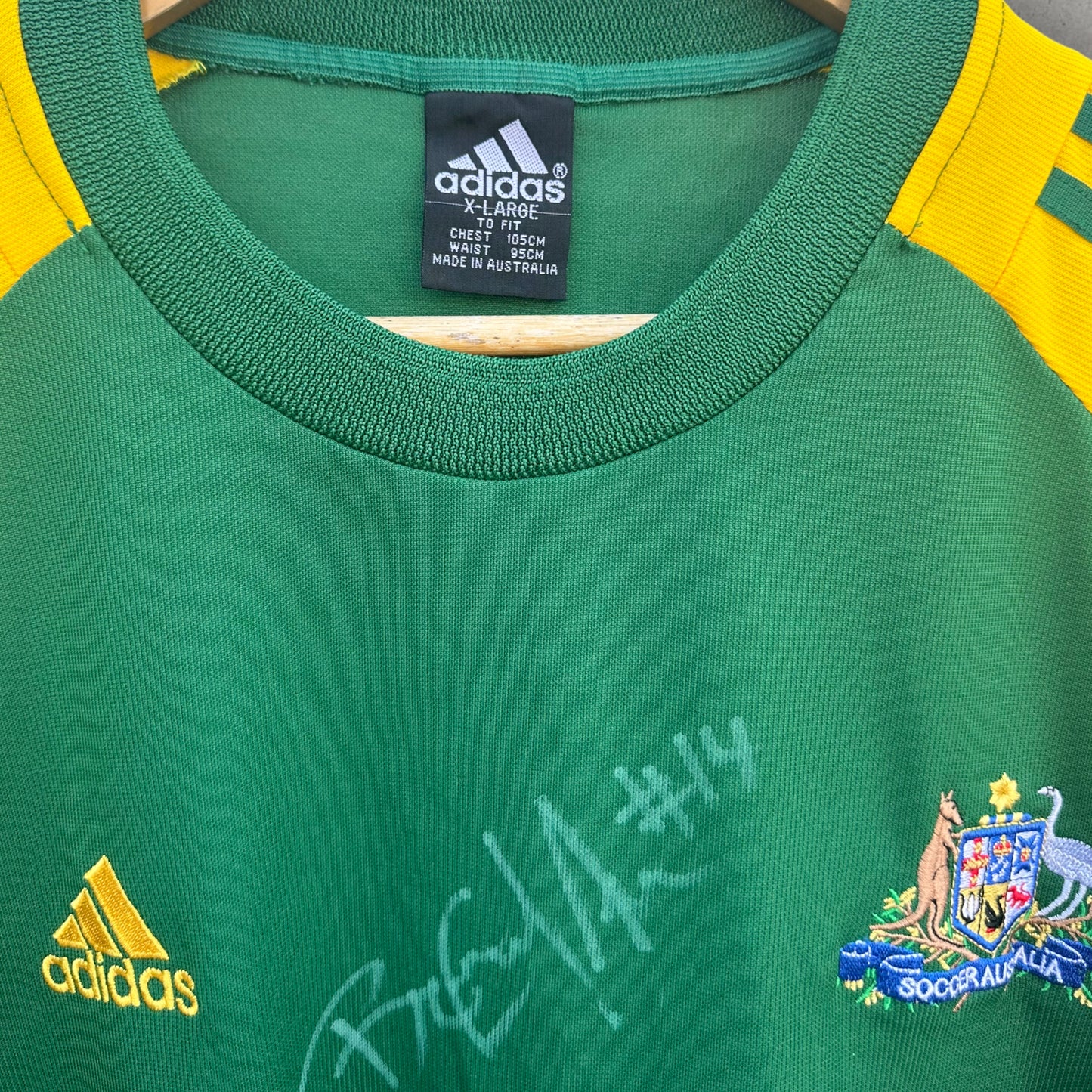 AUSTRALIAN SOCCEROOS MATCH WORN + SIGNED JERSEY BY BEN GRIFFIN