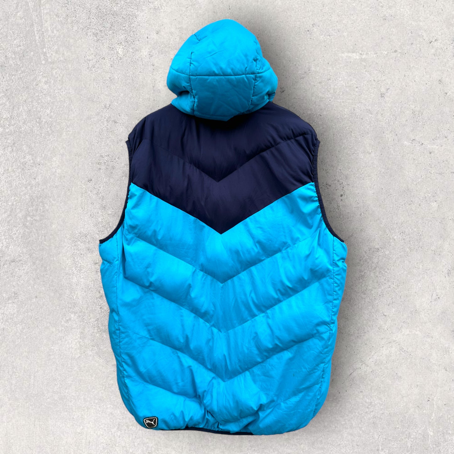 PUMA BLUE SLEEVELESS PUFFER JACKET